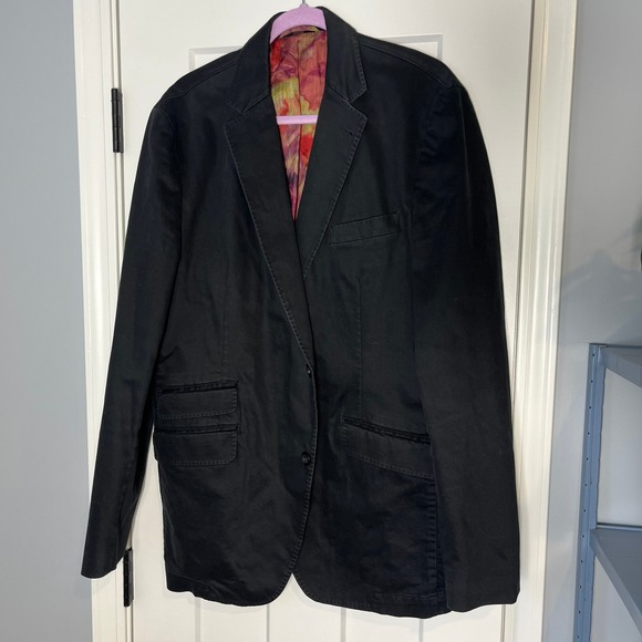 Other - KROON Mens Black Cotton Blend Blazer Jacket Woven Lined Size 42L